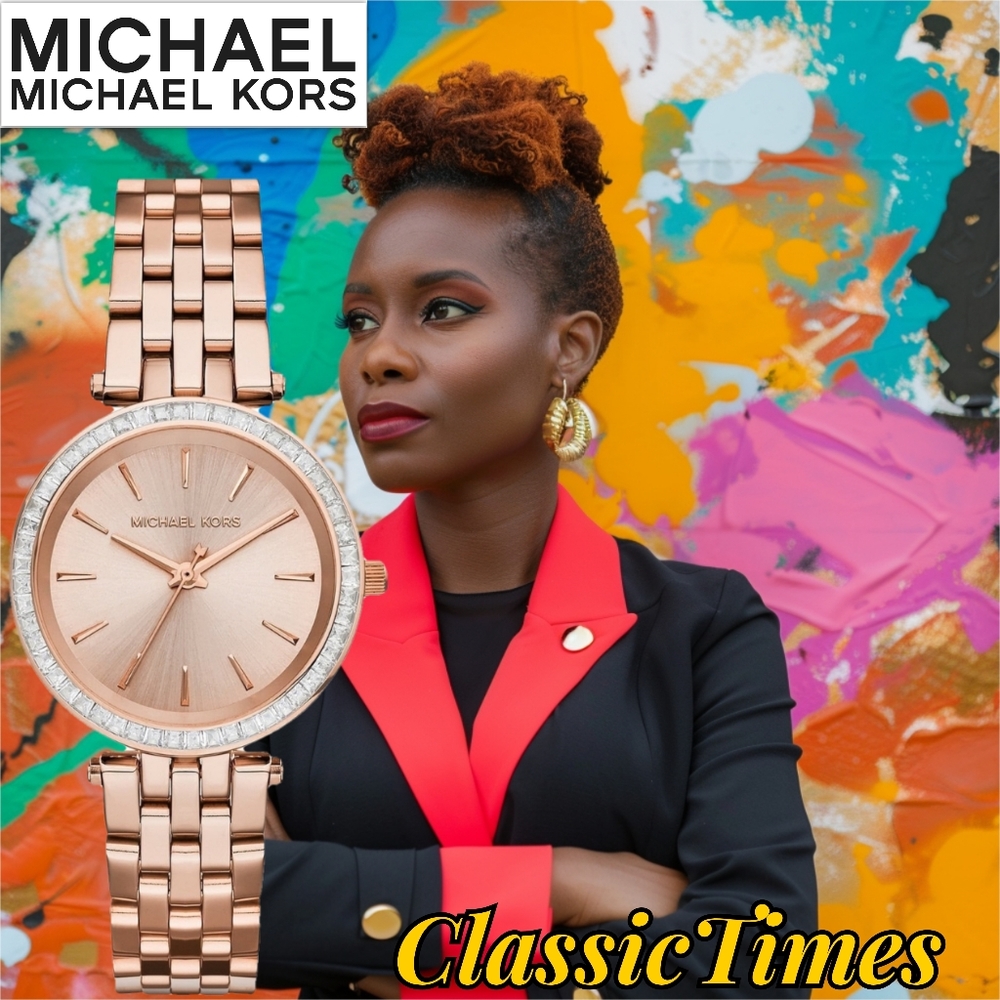 ***NEW*** Sent Michael Kors  Darci Rose Gold Tone Watch 33MM